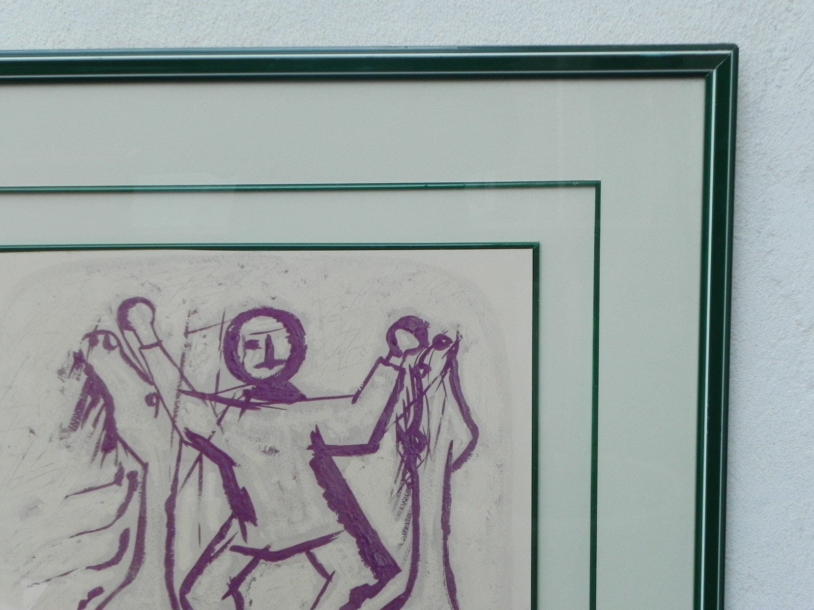 I Like Mike's Mid Century Modern Wall Decor & Art Rare Jinete (Horse Rider) by Marino Marini Large Framed Print 1953, Framed in Caracas