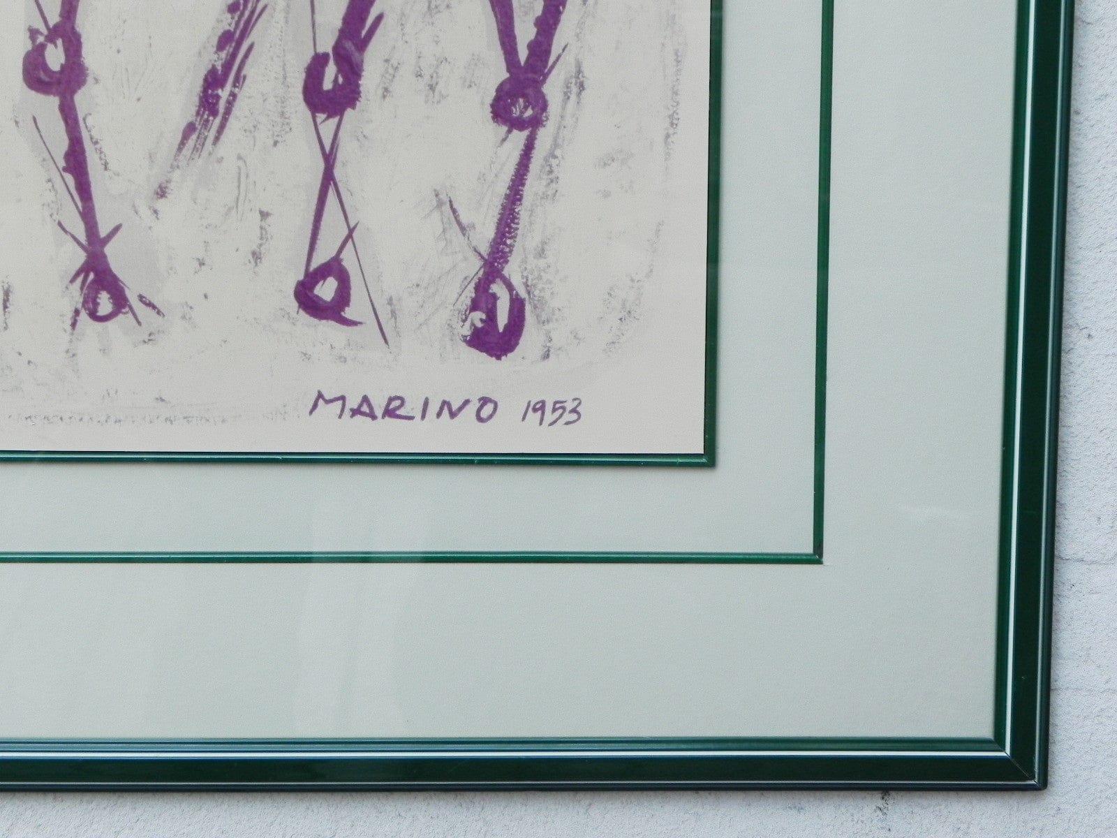 I Like Mike's Mid Century Modern Wall Decor & Art Rare Jinete (Horse Rider) by Marino Marini Large Framed Print 1953, Framed in Caracas