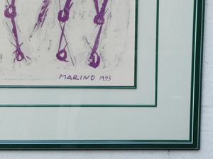 I Like Mike's Mid Century Modern Wall Decor & Art Rare Jinete (Horse Rider) by Marino Marini Large Framed Print 1953, Framed in Caracas