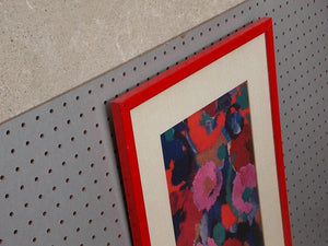 I Like Mike's Mid-Century Modern Wall Decor & Art Red Floral Framed Mid Century Print By Ernst Wilhelm Nay - "Amulet" 1957