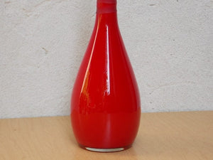 I Like Mike's Mid Century Modern Wall Decor & Art Red Medium Glass Mikasa Vase, Tall Neck Genie Bottle Shape