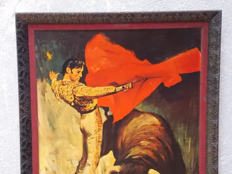 I Like Mike's Mid-Century Modern Wall Decor & Art Rico Tomaso Matador Bullfight Framed Print on Board