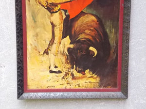 I Like Mike's Mid-Century Modern Wall Decor & Art Rico Tomaso Matador Bullfight Framed Print on Board