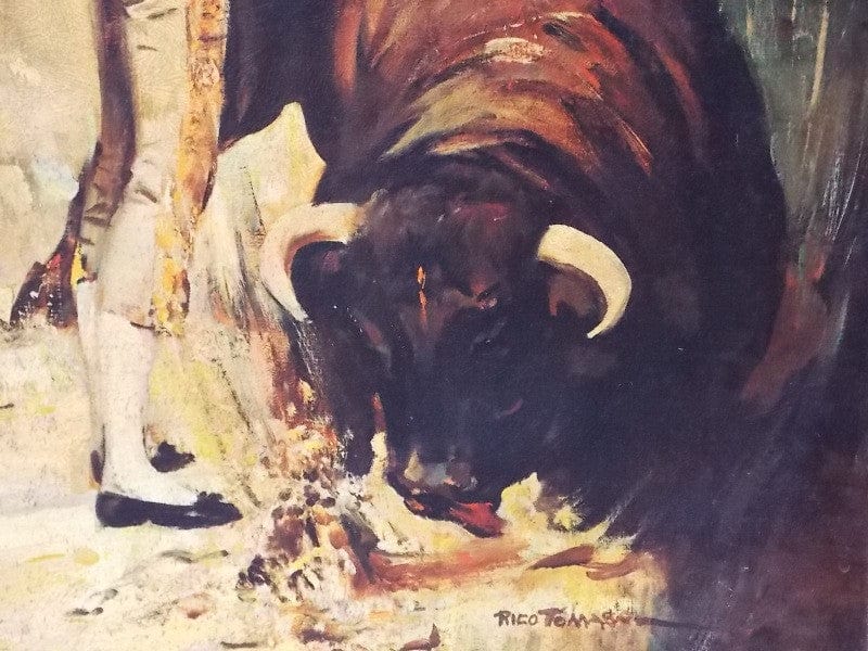 I Like Mike's Mid-Century Modern Wall Decor & Art Rico Tomaso Matador Bullfight Framed Print on Board