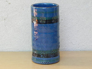 I Like Mike's Mid Century Modern Wall Decor & Art Rimini Blue Bitossi Cylinder Vase from Italy