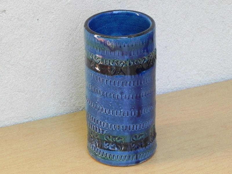 I Like Mike's Mid Century Modern Wall Decor & Art Rimini Blue Bitossi Cylinder Vase from Italy