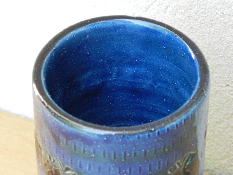 I Like Mike's Mid Century Modern Wall Decor & Art Rimini Blue Bitossi Cylinder Vase from Italy