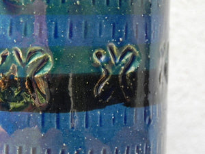 I Like Mike's Mid Century Modern Wall Decor & Art Rimini Blue Bitossi Cylinder Vase from Italy