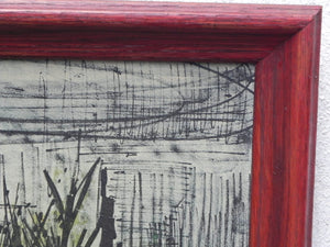 I Like Mike's Mid Century Modern Wall Decor & Art River Seine and Tour Eiffel by Bernard Buffet, Framed, Mid Century
