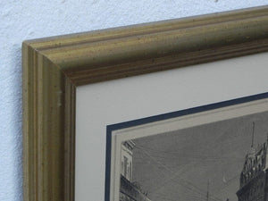 I Like Mike's Mid Century Modern Wall Decor & Art Rudolf Cronau Drawing of New York street from 1880's, Print from German Newspaper