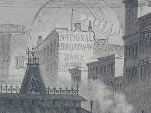 I Like Mike's Mid Century Modern Wall Decor & Art Rudolf Cronau Drawing of New York street from 1880's, Print from German Newspaper