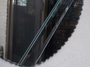 I Like Mike's Mid Century Modern Wall Decor & Art Scalloped Heavy Oval Neo Deco Wall Mirror