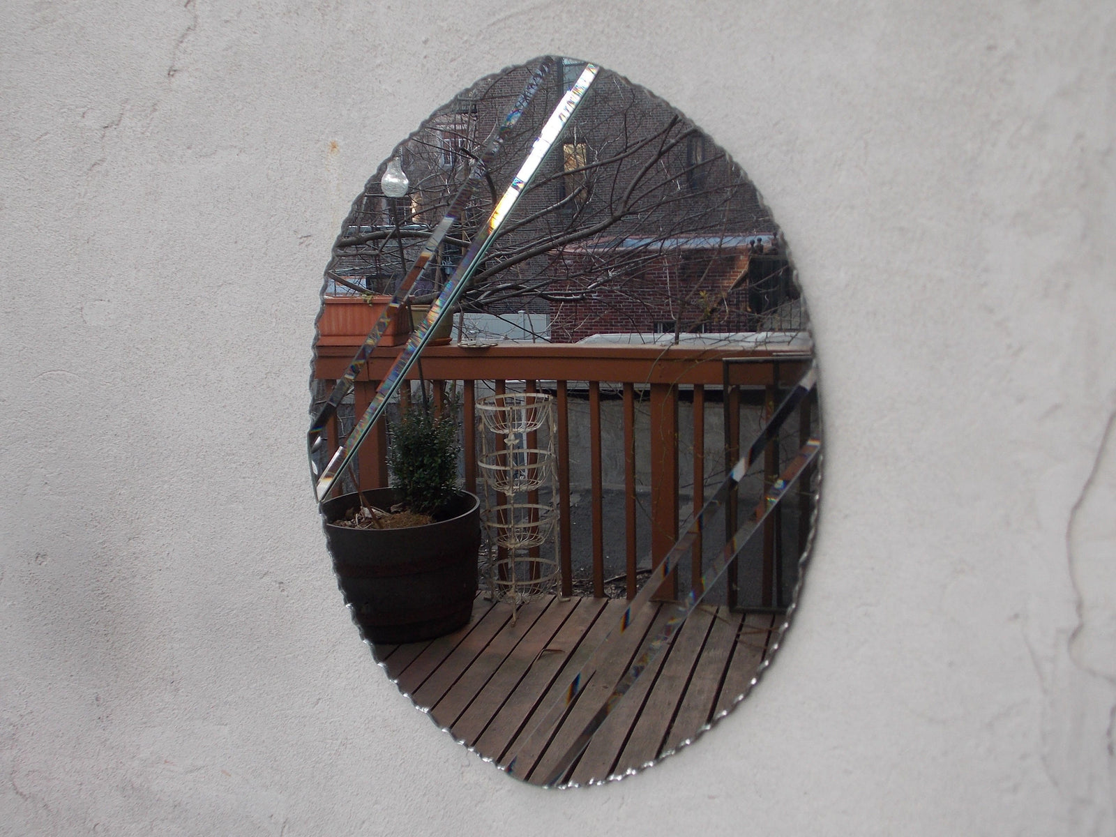 I Like Mike's Mid Century Modern Wall Decor & Art Scalloped Heavy Oval Neo Deco Wall Mirror