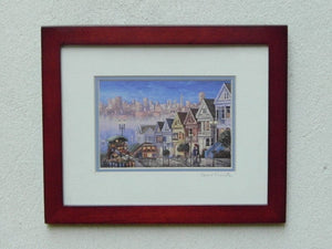 I Like Mike's Mid Century Modern Wall Decor & Art Small Framed San Francisco Street Scape Limited Print by Anna Chrasta, Signed by the Artist