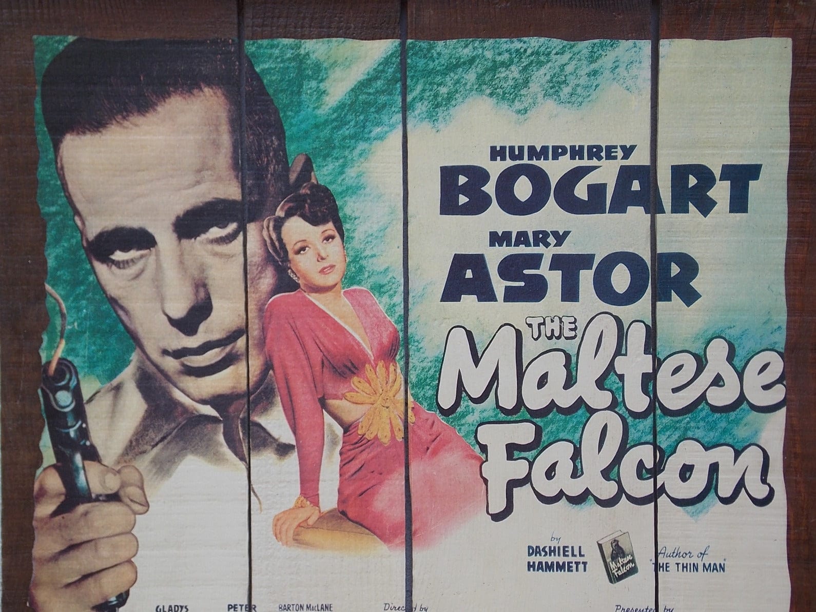 I Like Mike's Mid Century Modern Wall Decor & Art The Maltese Falcon Movie Poster on Wooden Raisin Box