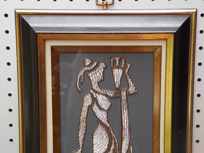 I Like Mike's Mid-Century Modern Wall Decor & Art Trio of Black Gold Raised Metallic Wall Hangings