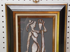 I Like Mike's Mid-Century Modern Wall Decor & Art Trio of Black Gold Raised Metallic Wall Hangings