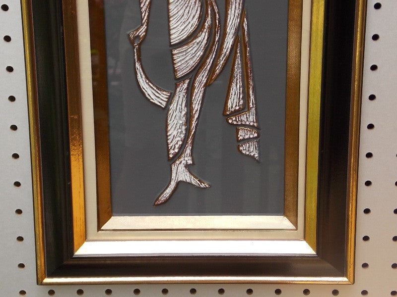 I Like Mike's Mid-Century Modern Wall Decor & Art Trio of Black Gold Raised Metallic Wall Hangings