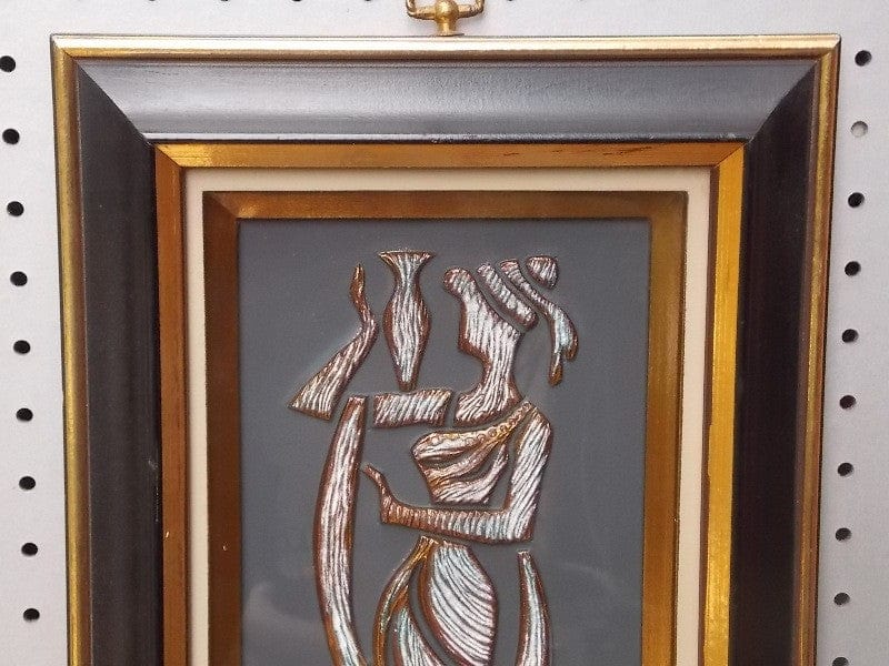 I Like Mike's Mid-Century Modern Wall Decor & Art Trio of Black Gold Raised Metallic Wall Hangings