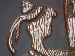 I Like Mike's Mid-Century Modern Wall Decor & Art Trio of Black Gold Raised Metallic Wall Hangings