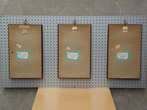 I Like Mike's Mid-Century Modern Wall Decor & Art Trio of Black Gold Raised Metallic Wall Hangings