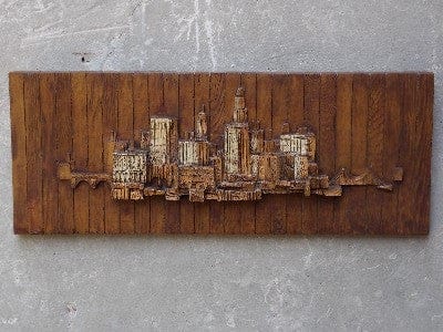 I Like Mike's Mid-Century Modern Wall Decor & Art Vanguard Raised Cityscape Wall Sculpture