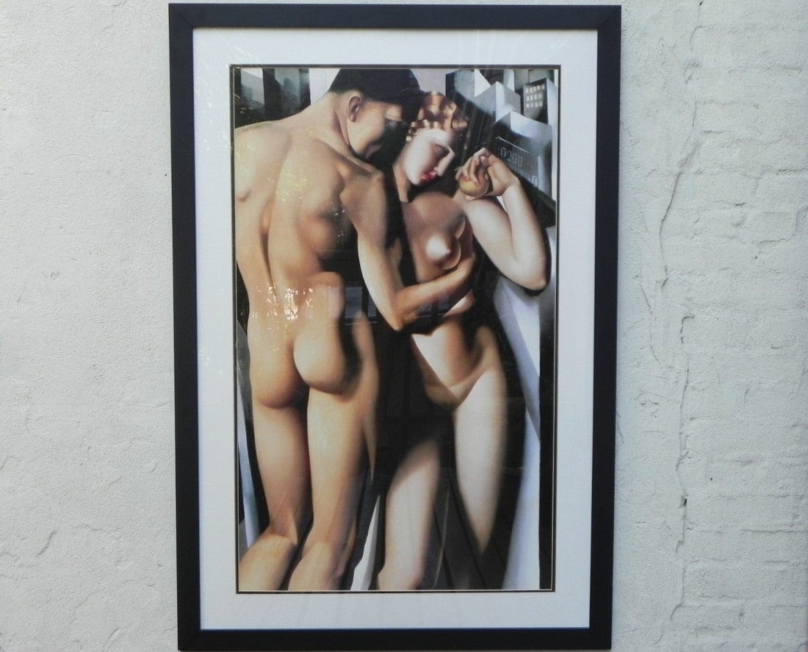 I Like Mike's Mid Century Modern Wall Decor & Art Very Large Framed Print "Adam and Eve" Tamara De Lempicka, Polish Art Deco