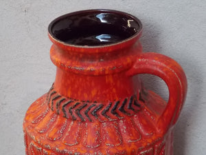 I Like Mike's Mid Century Modern Wall Decor & Art Very Large Orange Vase from West German