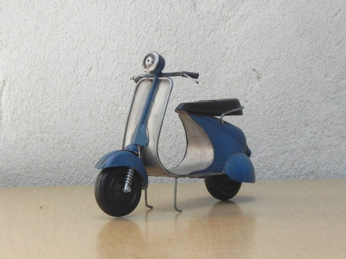 I Like Mike's Mid Century Modern Wall Decor & Art Vintage Handmade Mini Italian Motor Scooter Table Sculpture