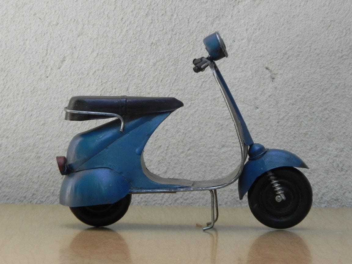 I Like Mike's Mid Century Modern Wall Decor & Art Vintage Handmade Mini Italian Motor Scooter Table Sculpture