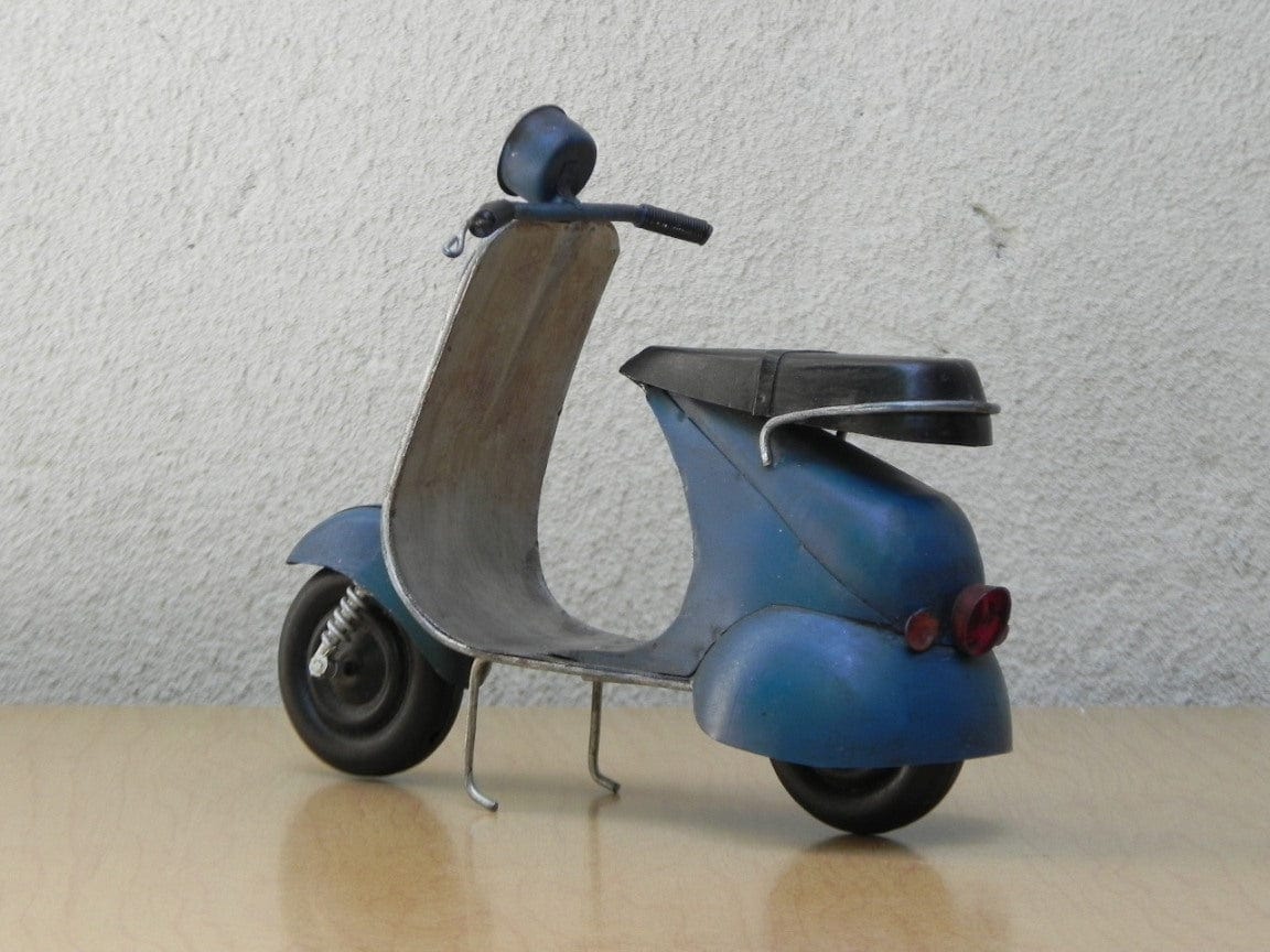 I Like Mike's Mid Century Modern Wall Decor & Art Vintage Handmade Mini Italian Motor Scooter Table Sculpture
