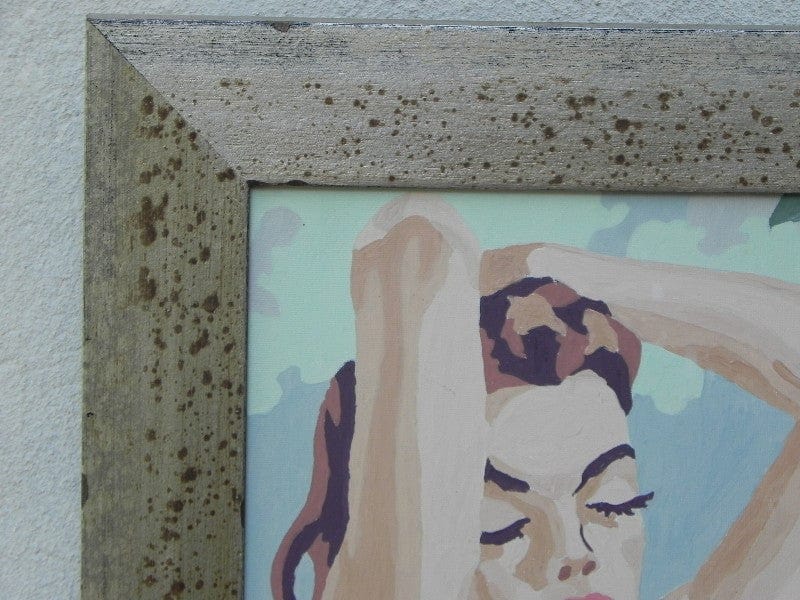 I Like Mike's Mid Century Modern Wall Decor & Art Vintage Nude Painting Paint by Numbers, Newly Framed, "Woman Being Painted"