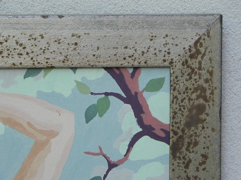 I Like Mike's Mid Century Modern Wall Decor & Art Vintage Nude Painting Paint by Numbers, Newly Framed, "Woman Being Painted"