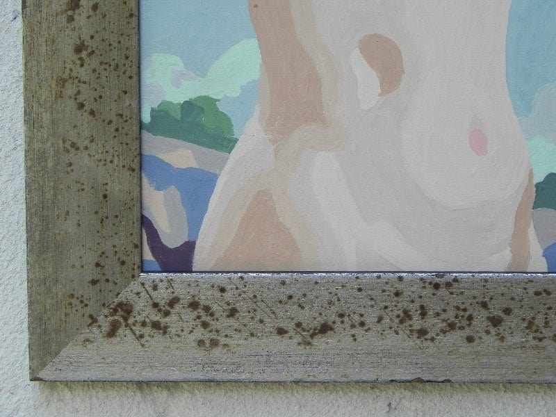 I Like Mike's Mid Century Modern Wall Decor & Art Vintage Nude Painting Paint by Numbers, Newly Framed, "Woman Being Painted"