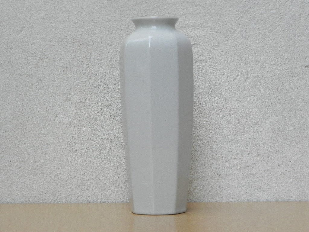 I Like Mike's Mid Century Modern Wall Decor & Art White Japanese Vase with Purple Irises