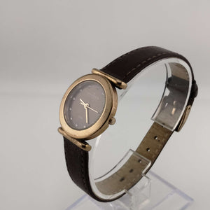 I Like Mike's Mid Century Modern Watches Skagen Women's Rose Gold Toned Round Watch, Jeweled, Brown Leather Band