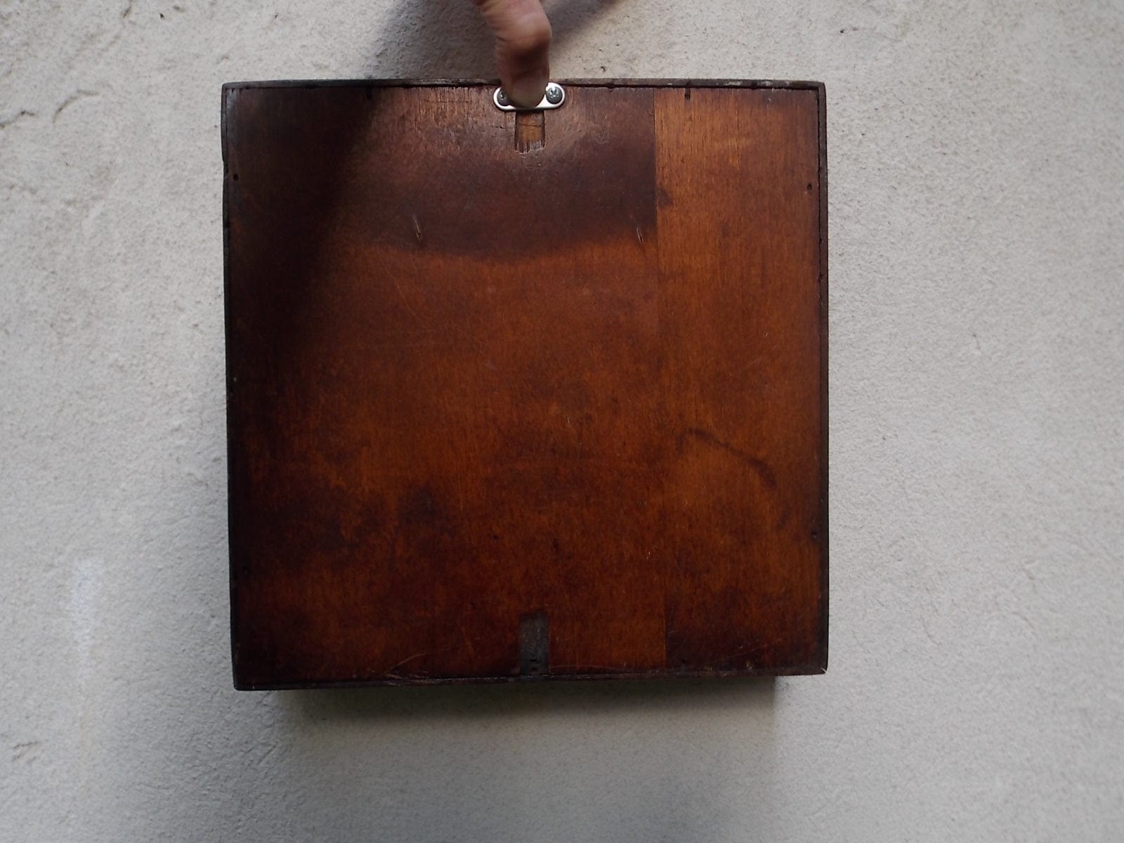 I Like Mikes Mid Century Modern Antique Ansonia Square Wooden Chiming Wall Clock, 8-Day, 100% Original, Rare