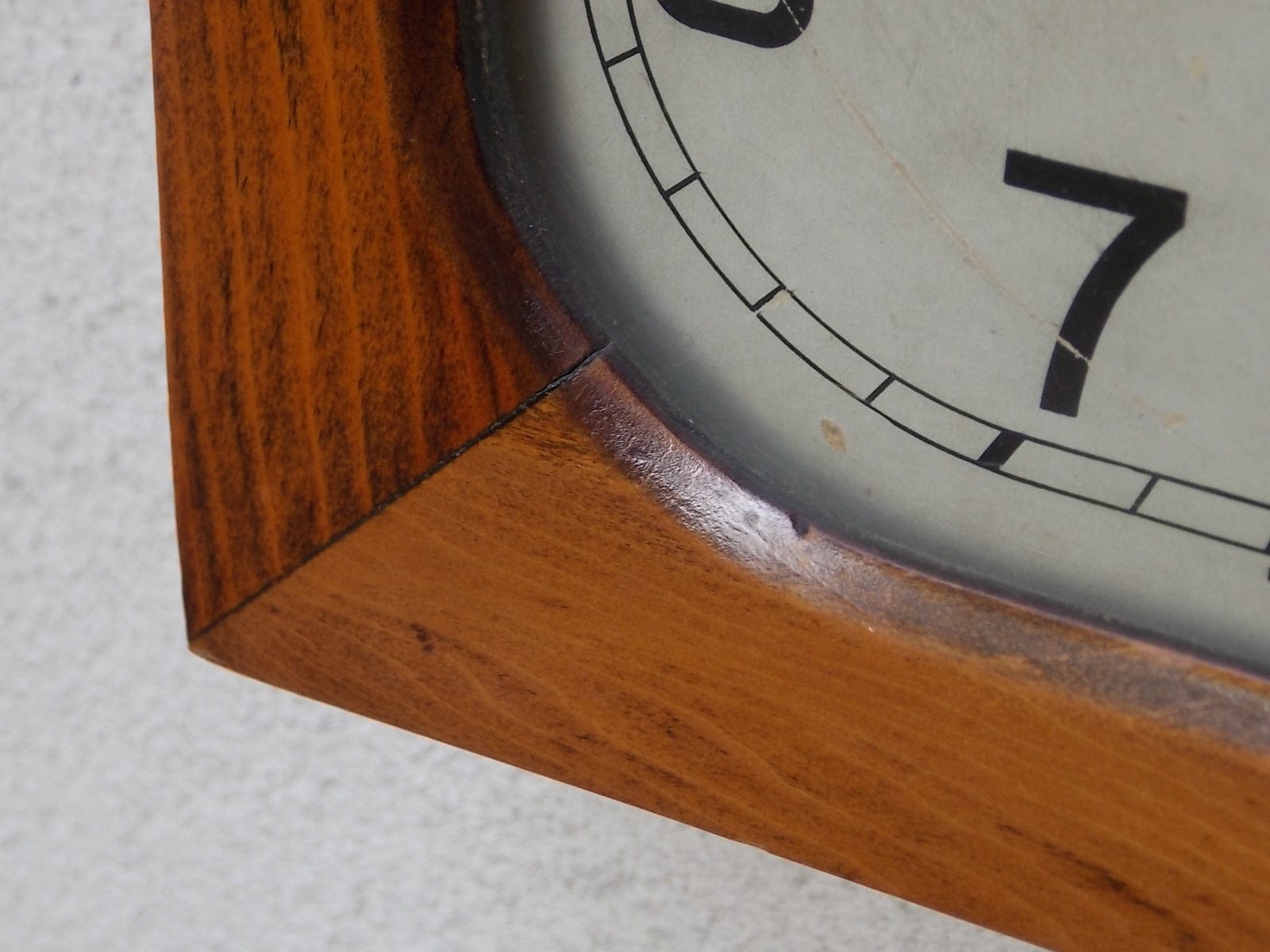 I Like Mikes Mid Century Modern Antique Ansonia Square Wooden Chiming Wall Clock, 8-Day, 100% Original, Rare
