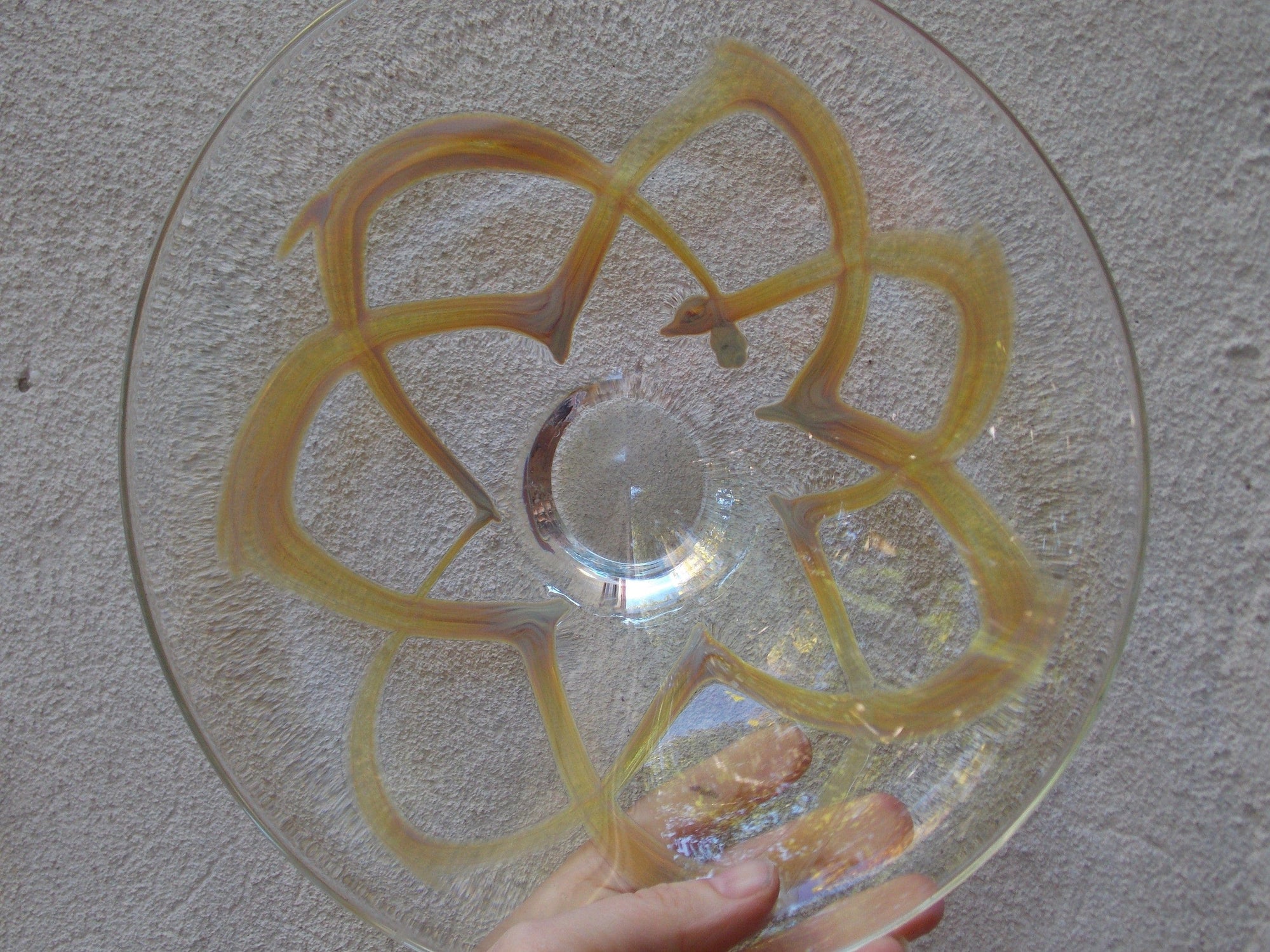 I Like Mikes Mid Century Modern Bowls Heavy Decorative Glass Fruit Bowl with Star Design, Murano Style
