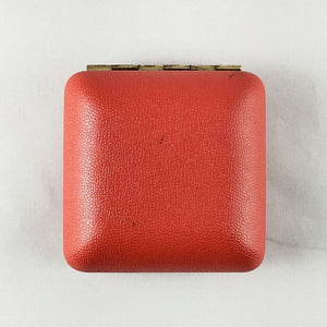 I Like Mikes Mid Century Modern Clock Bradley Wind Up Travel Clock, Red Pebbled Leather