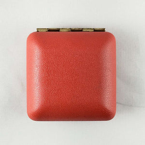 I Like Mikes Mid Century Modern Clock Bradley Wind Up Travel Clock, Red Pebbled Leather