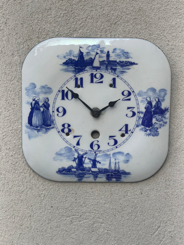 Delft Blue & White Wall Clock, Porcelain on Cast Iron - I Like Mikes ...