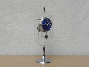 I Like Mikes Mid Century Modern Clock Johmid Rare Lucite Tulip Base Pendulette 8-Day Desk Clock