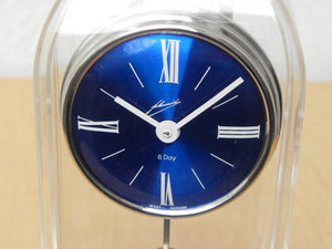 I Like Mikes Mid Century Modern Clock Johmid Rare Lucite Tulip Base Pendulette 8-Day Desk Clock