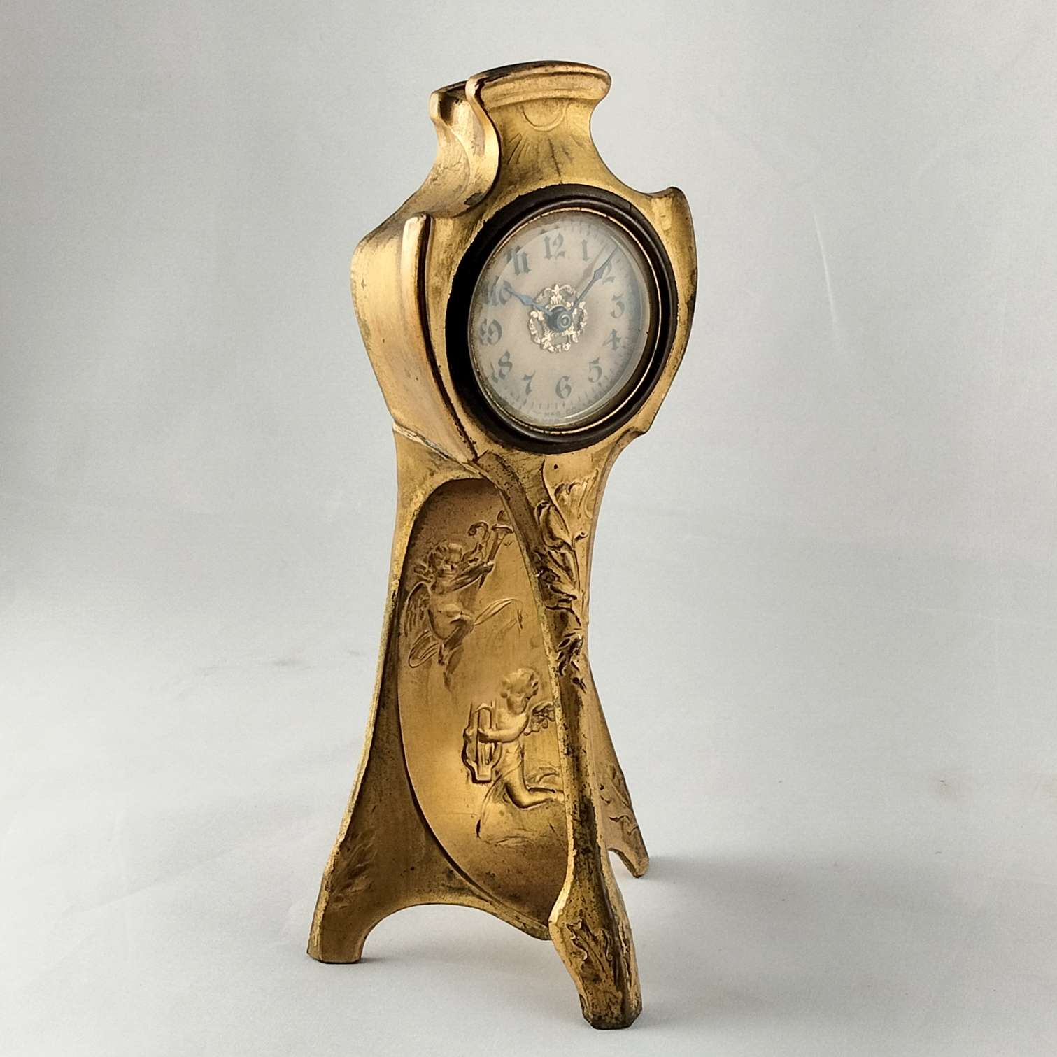 I Like Mikes Mid Century Modern Clock Mantle Wind Up Clock, Made in USA