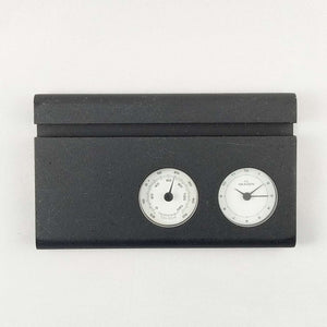I Like Mikes Mid Century Modern Clock Skagen Desk Clock Business Card Holder with Temperature Dial