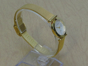 I Like Mikes Mid Century Modern Clock Skagen Women's Classic Goldtone White Dial Swarovski Crystal Watch
