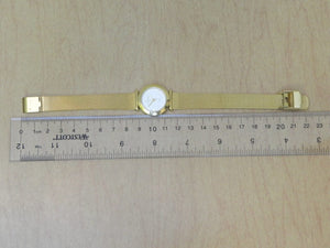 I Like Mikes Mid Century Modern Clock Skagen Women's Classic Goldtone White Dial Swarovski Crystal Watch
