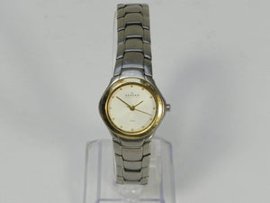 I Like Mikes Mid Century Modern Clock Skagen Women's Titanium Mixed Metals Watch with Bracelet Band