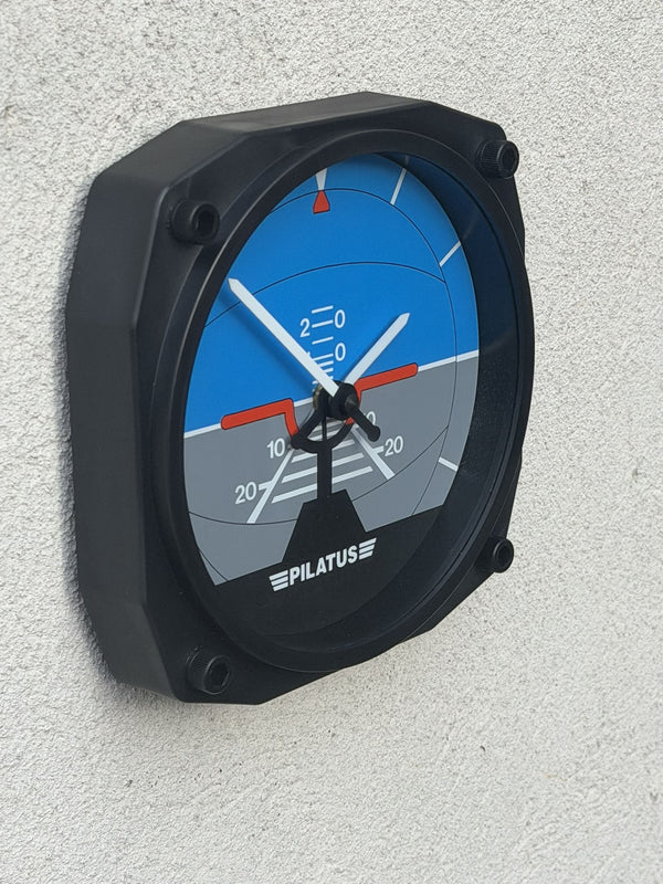Small Black Pilatus Aircraft Instrument Wall Clock with Blue, Rare - I ...